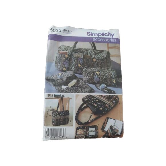 Simplicity Pattern 5025 Handbag Duffle Bag Travel Tote Phone Eyeglass Case Uncut - Picture 1 of 7